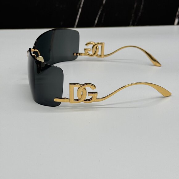 NEW DOLCE&GABBANA DG2319 02/87 GOLD/BLACK SUNGLASSES DG2319 0287 EYEWEAR - Picture 7 of 12